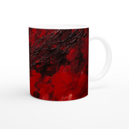 White 11oz Ceramic Mug Textured Spatter