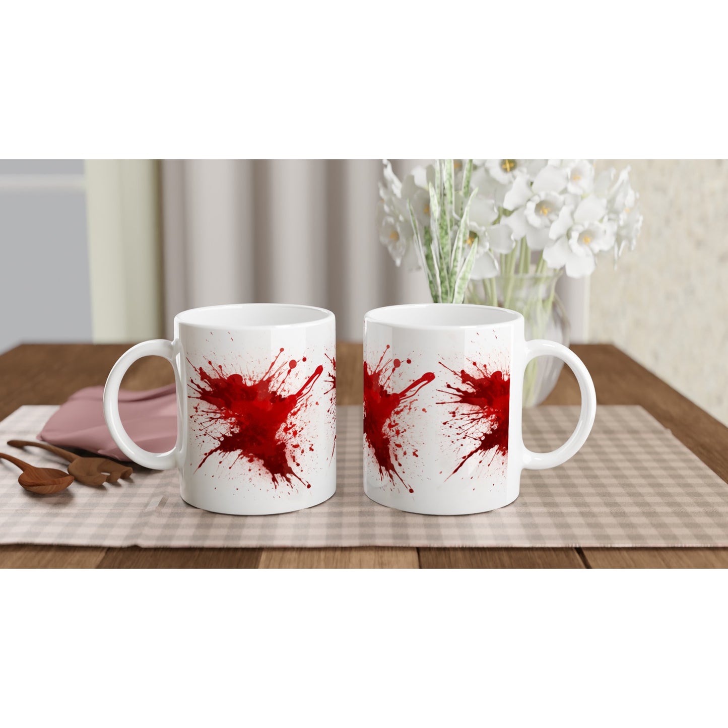 White 11oz Ceramic Mug Spatter