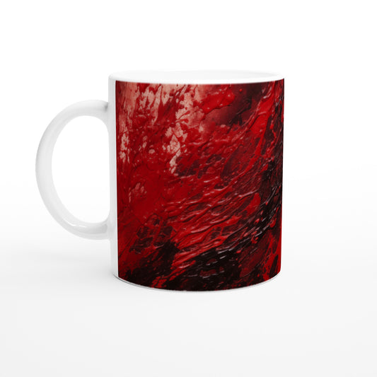 White 11oz Ceramic Mug Textured Spatter